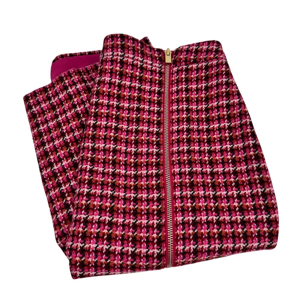 Talbots Skirt Womens 6 (30x24 ACTUAL) Pink Tweed Zipper Detail Lined Classic
